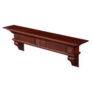 Pearl Mantels 6 ft. Distressed Cherry Cap-Shelf Mantel RPS7241670D