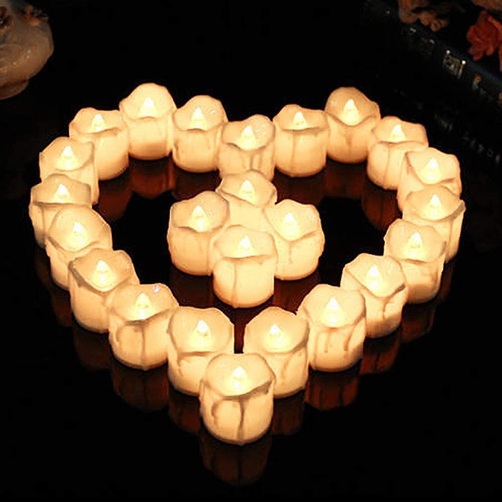 Night Light 24 Led Tealight Candles With Timer Function， Battery Operated Led Candles， 6 Hours On And 18 Hours Off， Warm White Flickering Battery Oper