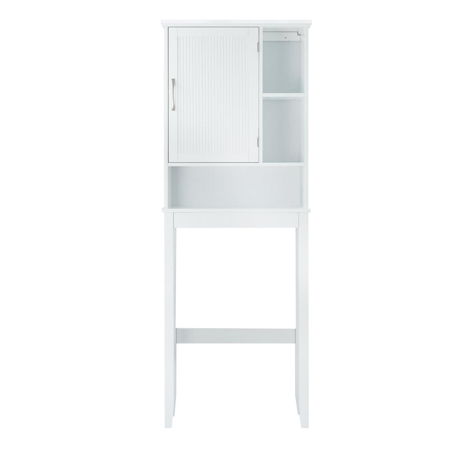 Teamson Home Newport Contemporary Wooden Over-the-Toilet Storage Cabinet with Shelves， White