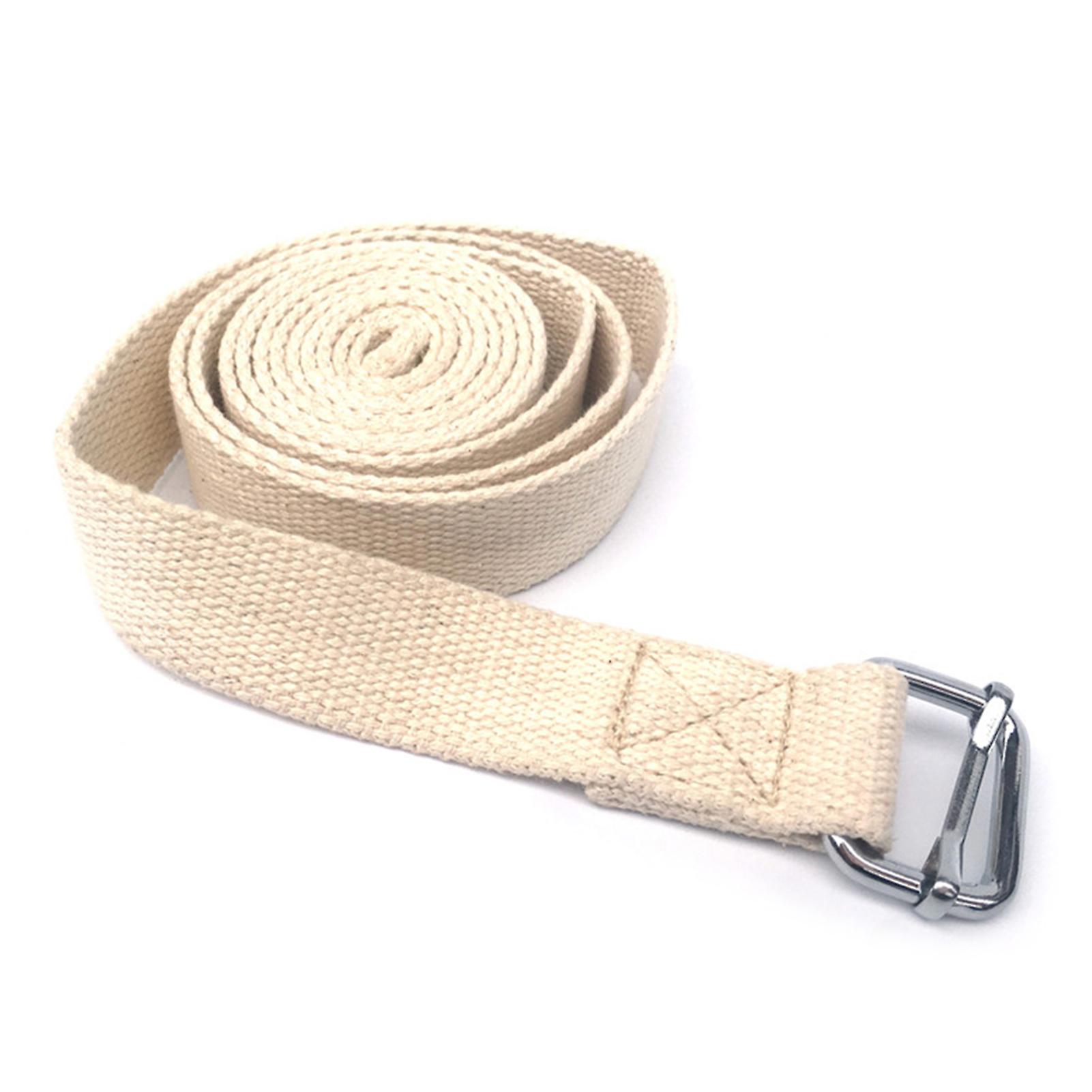 10ft Yoga Stretching Strap Cotton Exercise Strap Fitness Physical Therapy Strap With Metal Ring