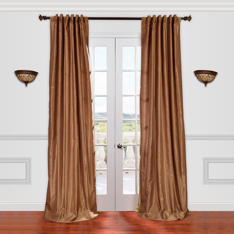 EFF 1-Panel Vintage Textured Faux-Dupioni Silk Window Curtain