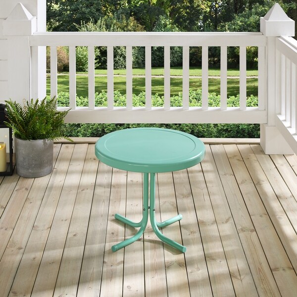 Crosley Retro Metal Side Table In Aqua