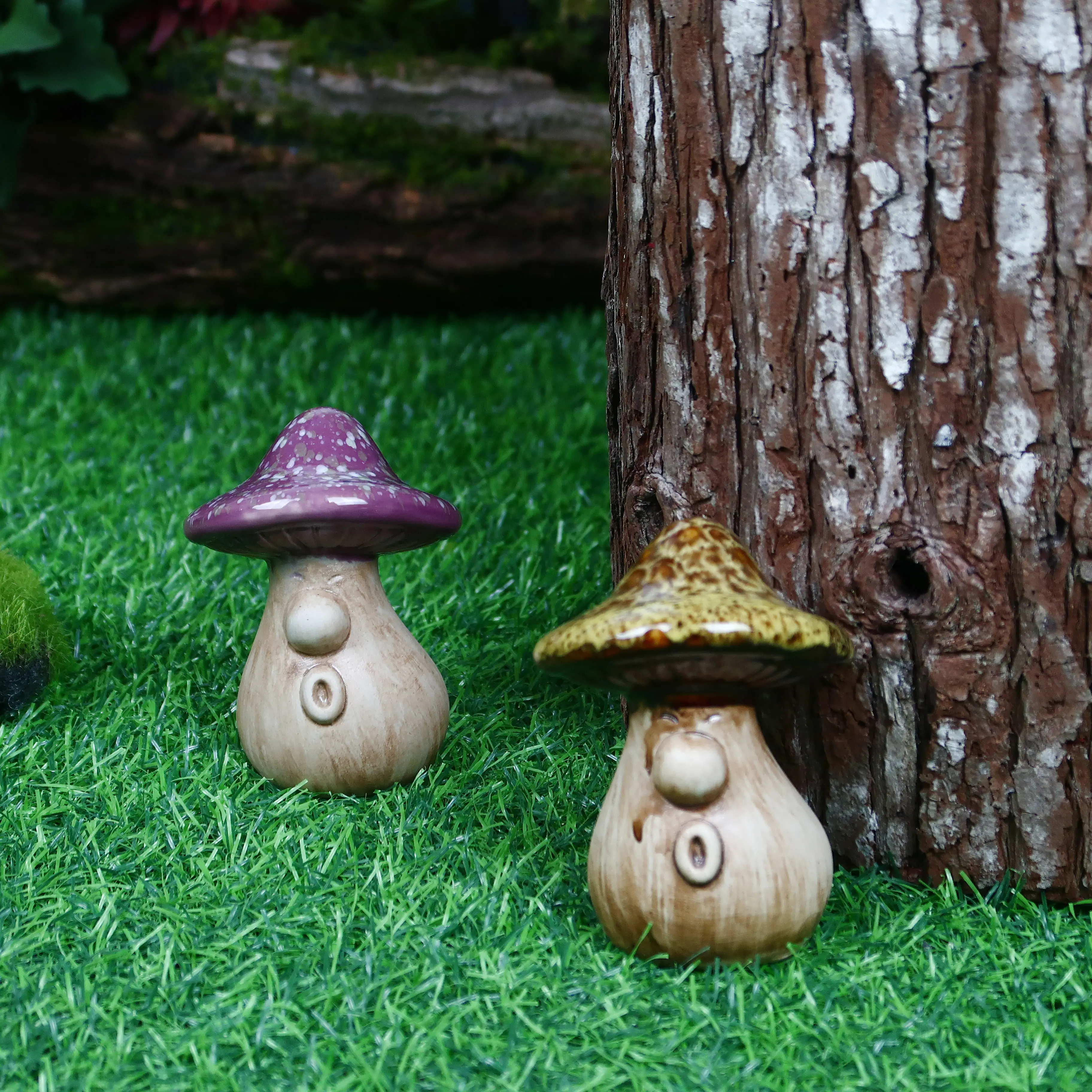 Cute Garden Decoration Artificial Plant Mushroom Ceramics Crafts Festival Gift Manor Lawn Ornament Ceramic Mushroom