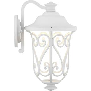 Progress Lighting Leawood LED Collection 1-Light White Transitional Outdoor Small Wall Lantern Light P560104-030-30