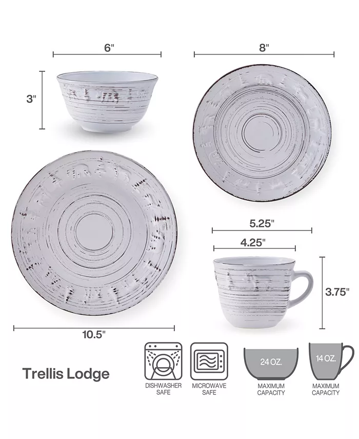 Pfaltzgraff Trellis Lodge 16 Piece Dinnerware Set