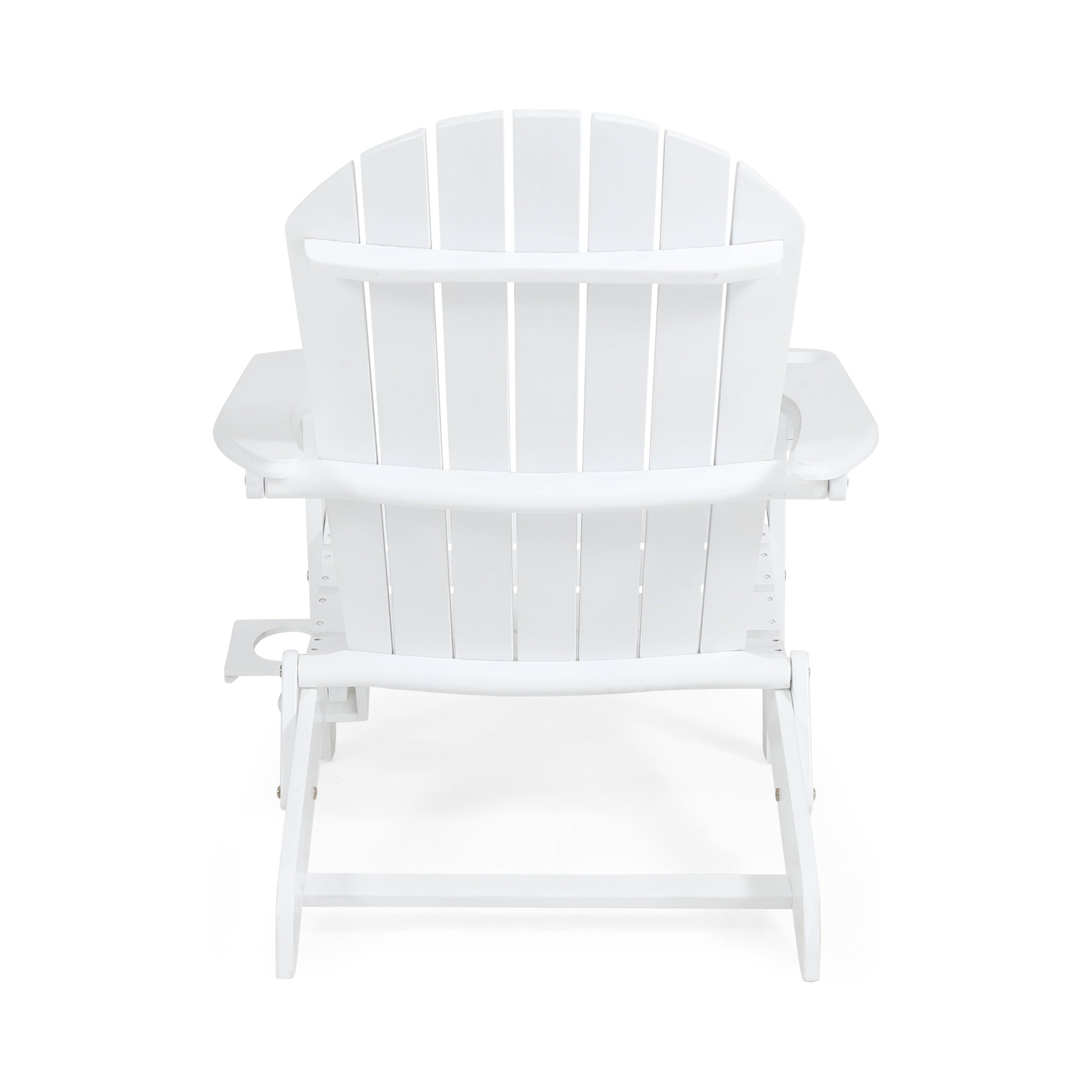 Kandyce Outdoor Acacia Wood Folding Adirondack Chair With Cup Holder