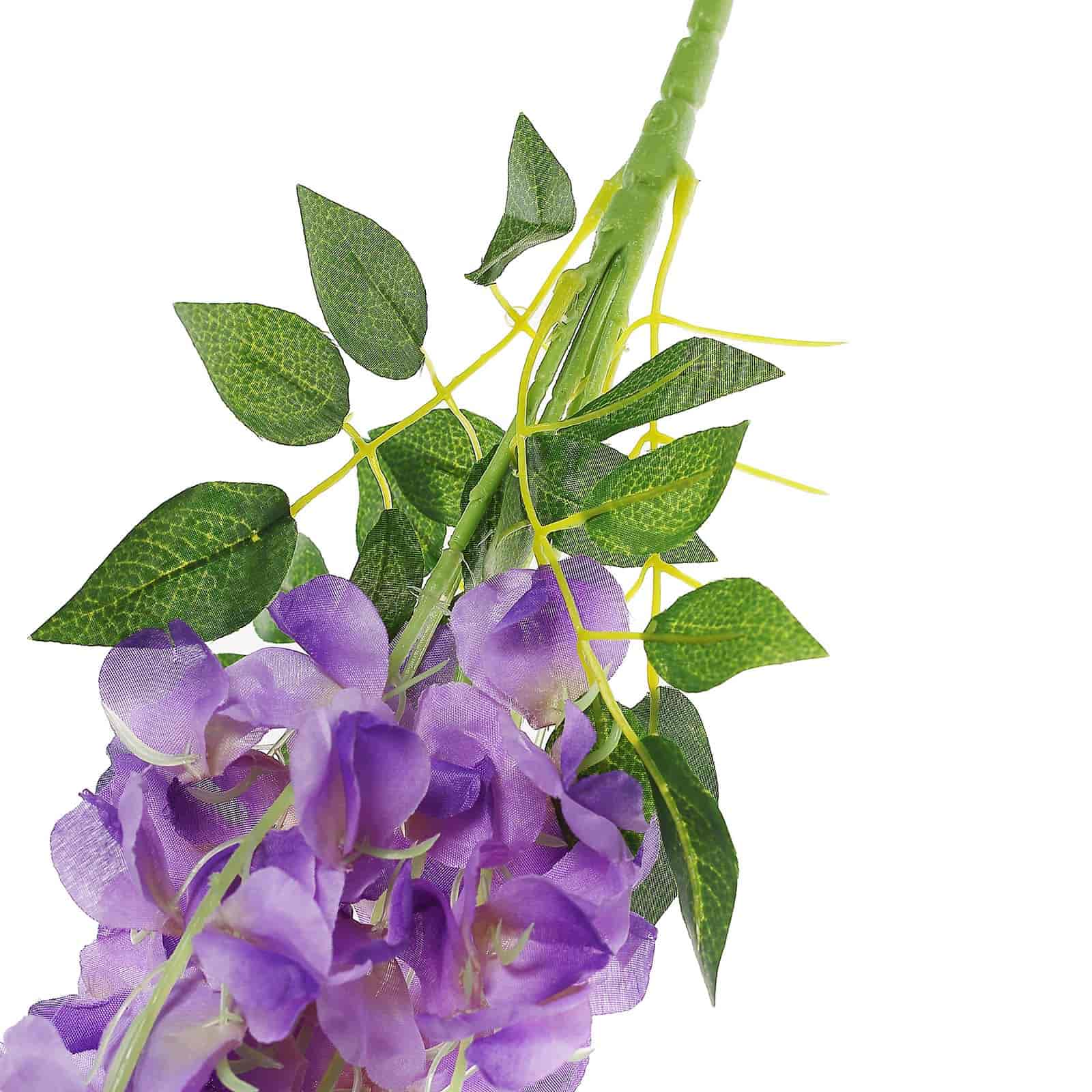 Lavender Lilac Artificial Silk Hanging Wisteria Flower Garland Vines - Elaborated 5 Full Strands in 1 Bush 42