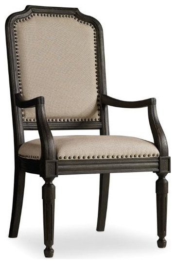 Hooker Furniture Corsica Upholstered Side Chair in Dark Wood   Traditional   Dining Chairs   by Homesquare  Houzz