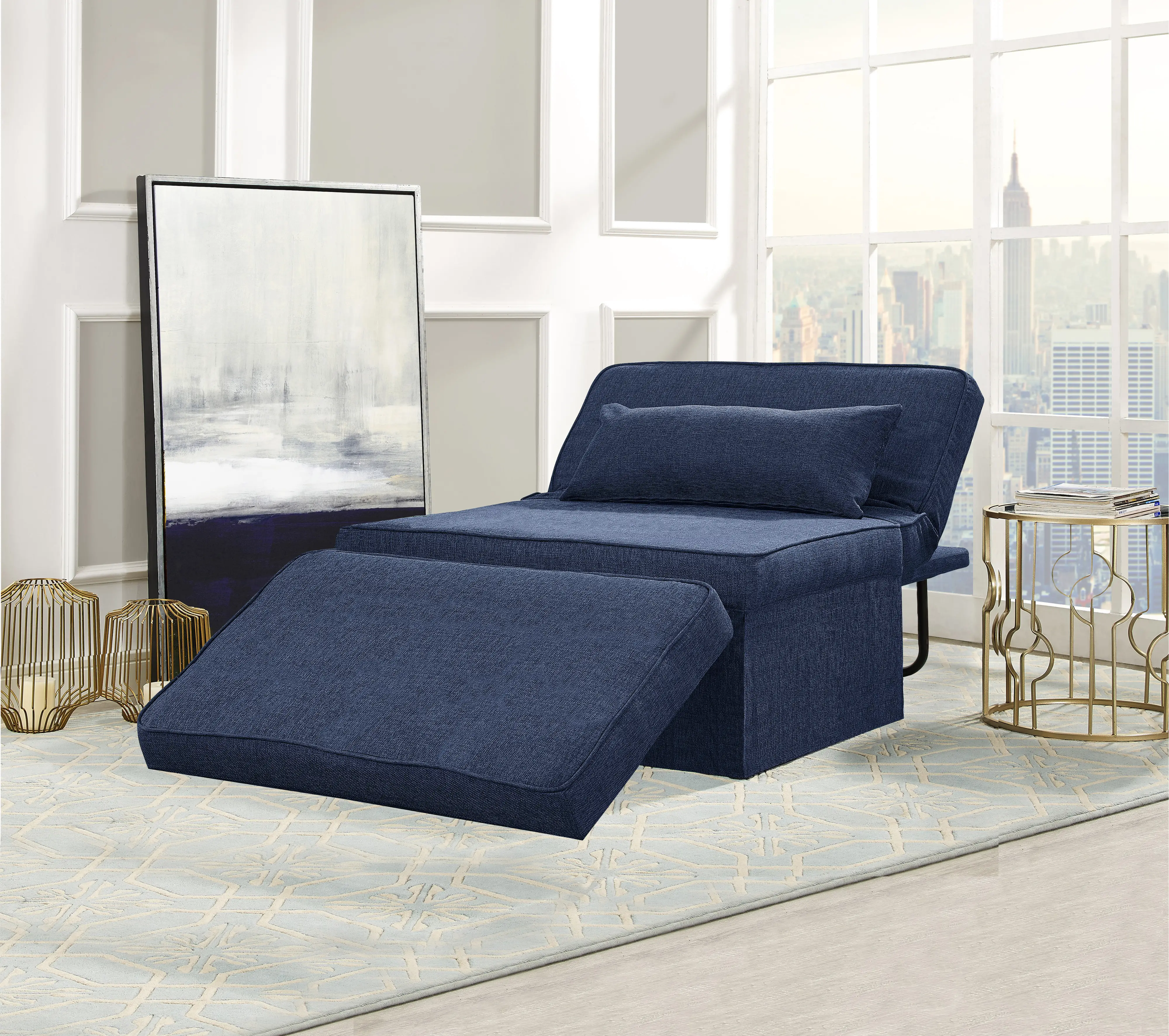 Rori Blue Otto-Kube Multi-Positional Ottoman