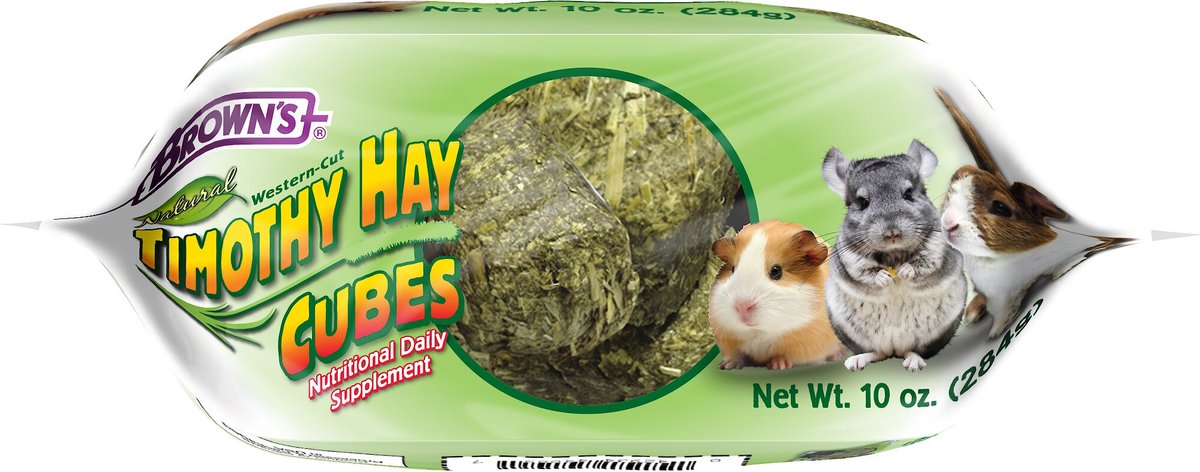 Brown's Natural Timothy Hay Cubes Chinchilla， Guinea Pig and Rabbit Food