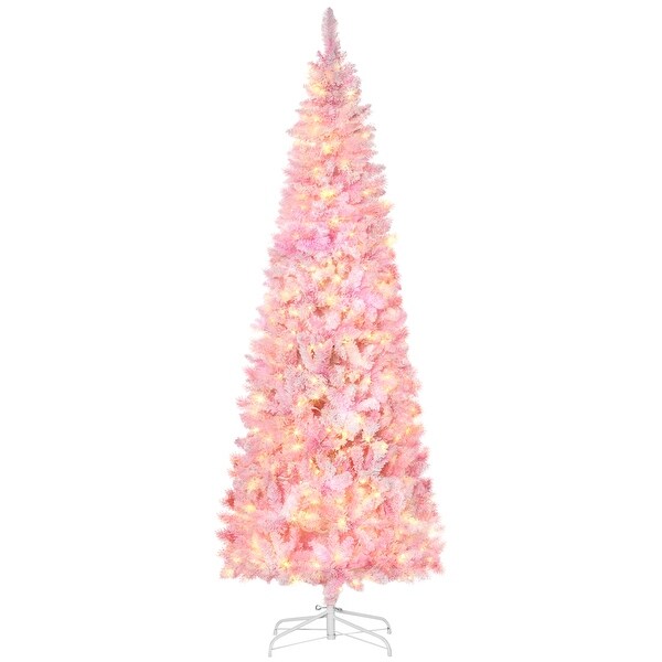 7.5ft Prelit Pencil Christmas Tree with LED Lights