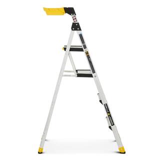 Gorilla Ladders 5.5 ft. Aluminum Dual Platform Heavy-Duty Ladder with Project Bucket(10 ft. Reach) 300 lb. Capacity Type IA Duty Rating GLX-5B