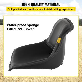 VEVOR Universal Tractor Seat PVC Lawn and Garden Mower Seat Replacement Two Drain Holes Steel Frame Compact Forklift Seat CCZYHSBDDV9006B6UV0