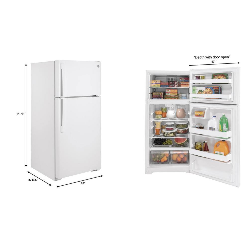 GE 15.6 cu. ft. Top Freezer Refrigerator in White ENERGY STAR GTE16DTNRWW