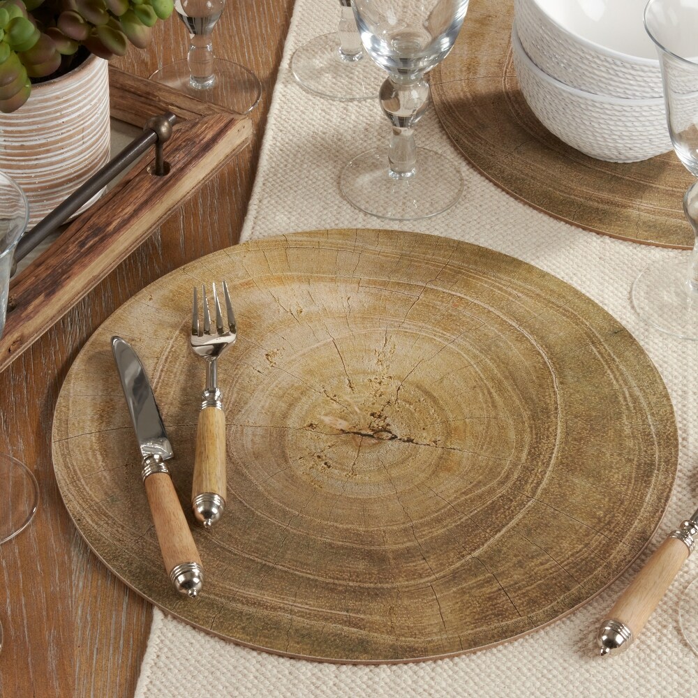 Wood Print Table Mats (Set of 4)