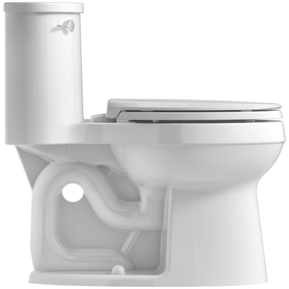 KOHLER Adair Comfort Height 1-Piece 1.28 GPF Single Flush Elongated Toilet with AquaPiston Flush Technology in Ice Grey K-3946-95