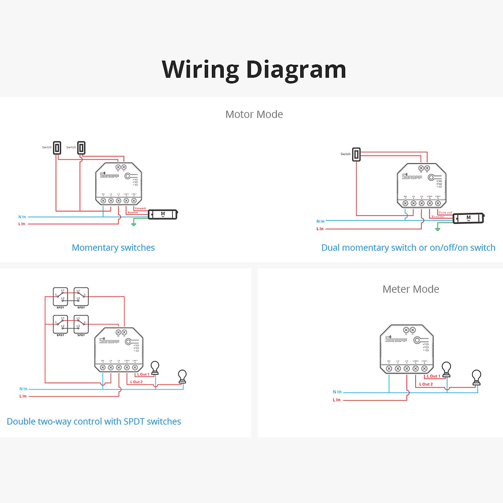 Sonoff Dualr3 Dual Relay Wi-fi Smart Curtain Switch With Power Metering Voice/app Remote Control Double 2-way Diy Switch Module For Light/curtain/blin