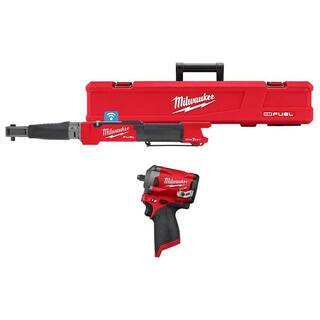 MW M12 FUEL One-Key 12-Volt Lithium-Ion Brushless Cordless 38 in. Digital Torque Wrench  38 in. Impact Wrench (2-Tool) 2465-20-2554-20