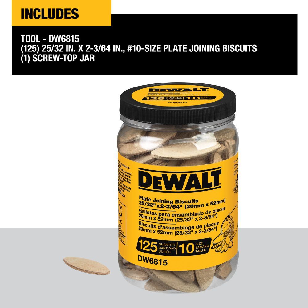 DEWALT Tube of 125 No. 10 size Biscuits DW6815 from DEWALT