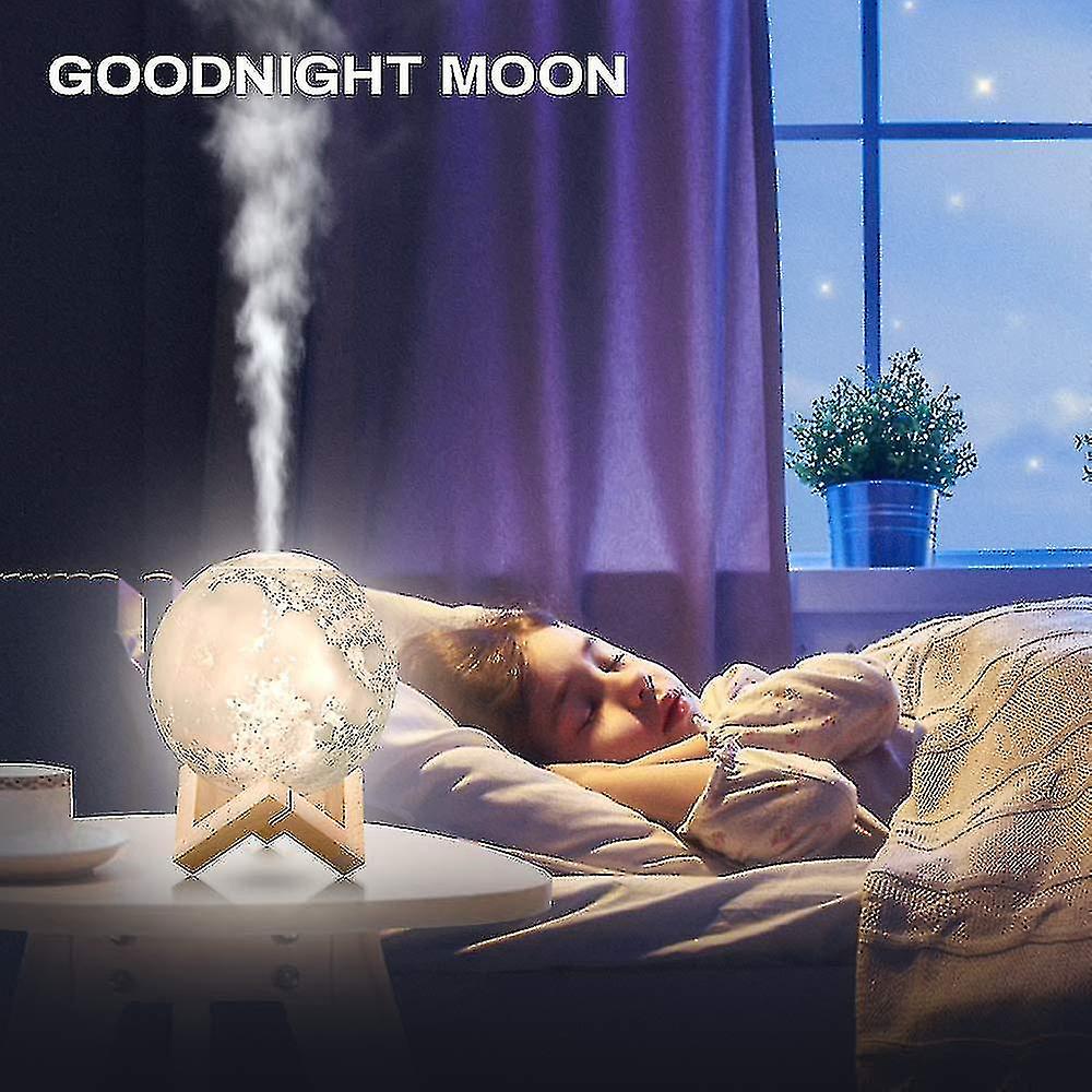 Humidifier Aromatherapy Diffuser Led Desk Moon Lamp With Cool Mist Humidifier Function Adjustable Brightness And Mist Mode