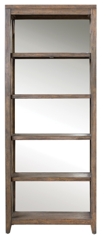 Uttermost Delancey Weathered Oak Etagere   Modern   Bookcases   by Zin Home  Houzz