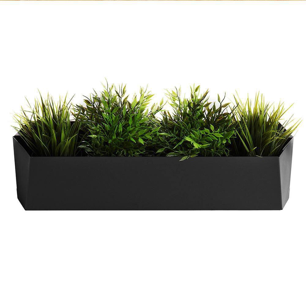 HOFT 24 in. Black Large Steel Planter USAPL2401