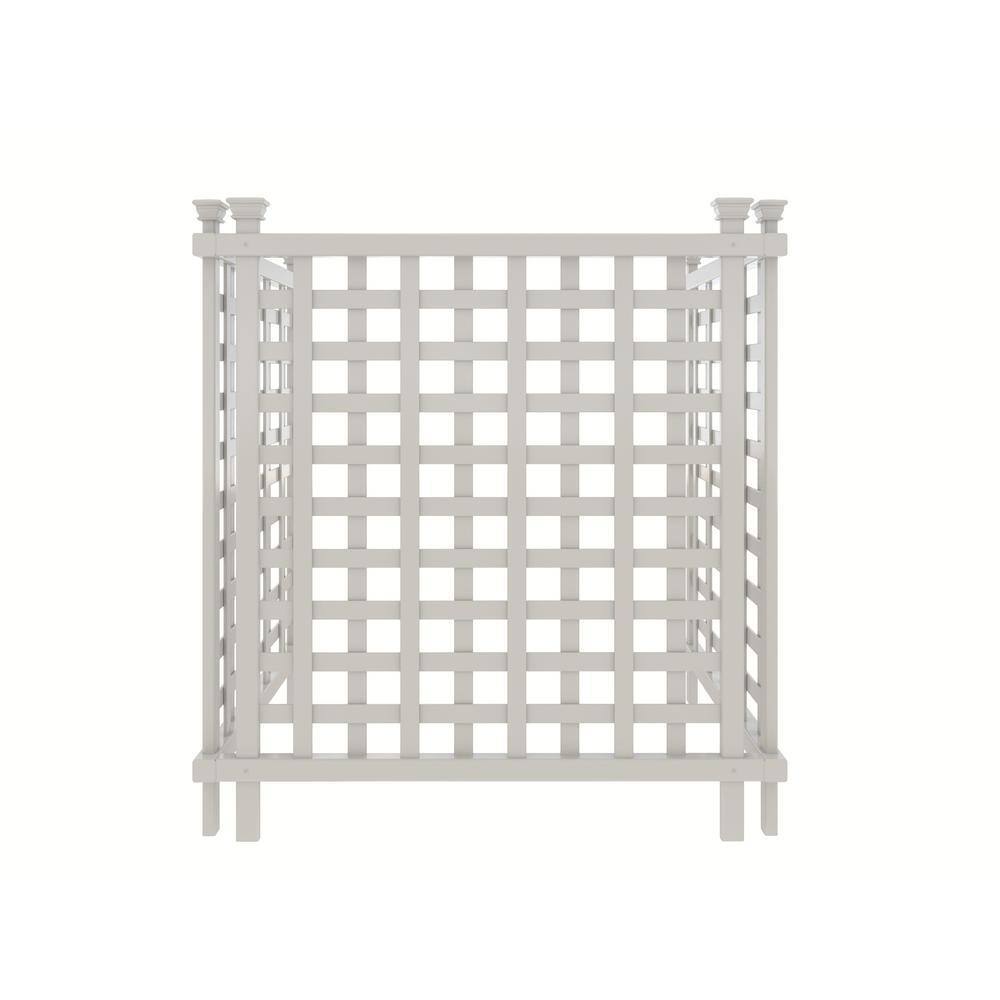 Enclo Privacy Screens Liberty Lattice 3.5 ft. H x 3 ft. W White Vinyl AC Screen Fence Panel ZP19052