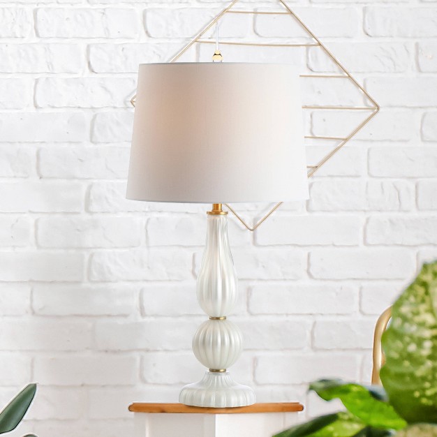 Glass metal Maddie Table Lamp includes Energy Efficient Light Bulb Jonathan Y