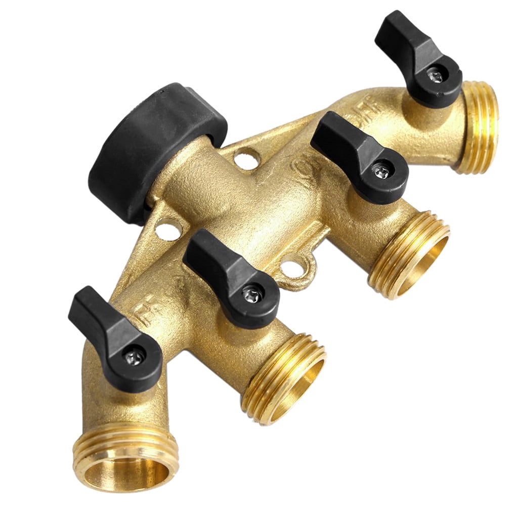 Gobestart Garden Hose Splitter 4 Way Tap Hose Connectors Water Distributor Switch Valve