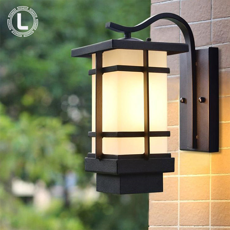 MAZEBLITZ Outdoor Wall Lantern, 1 Piece, Modern Wall Sconce, Outdoor Wall Lights, Outdoor Wall Mounted Lamp, Outdoor Wall Lighting Fixture, Porch Light Fixture in Black Finish with Acrylic Shade.