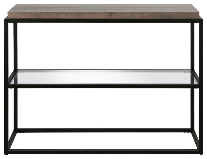 Henn ampHart 42 quotBlackened Bronze Metal/Glass Console Table   Transitional   Console Tables   by Homesquare  Houzz