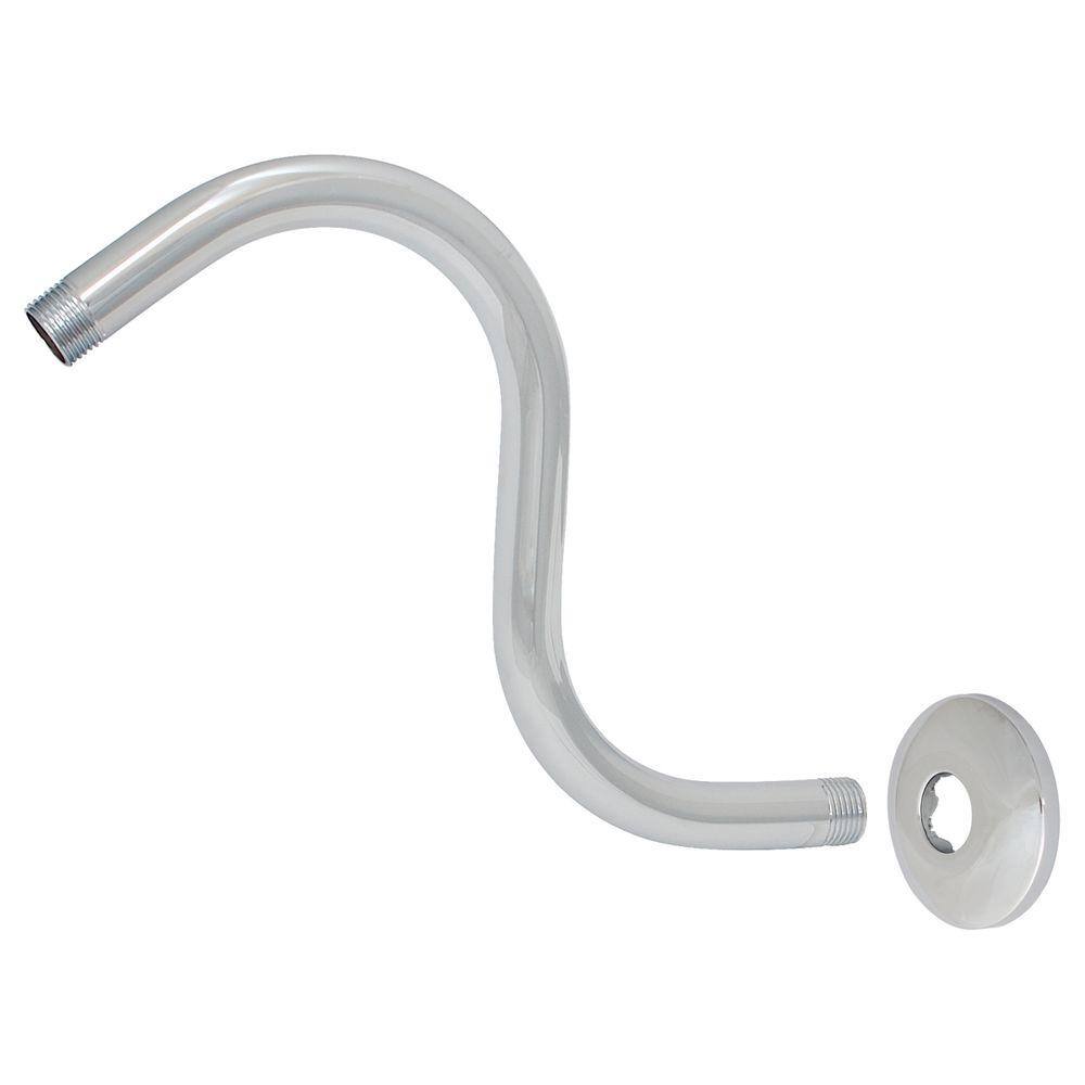 EZ-FLO S Shape Shower Arm and Flange Chrome 15056