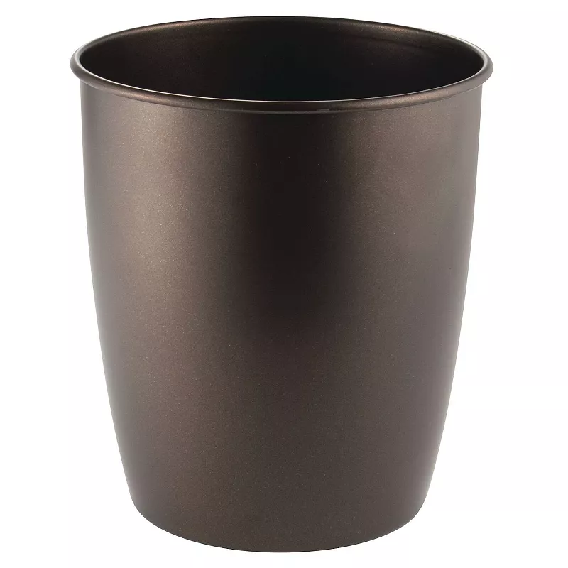 mDesign Small 1.5 Gallon Round Bathroom Wastebasket Garbage Bin