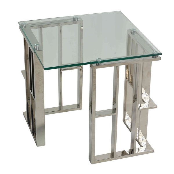 Cortesi Home Ripley Glass End Table