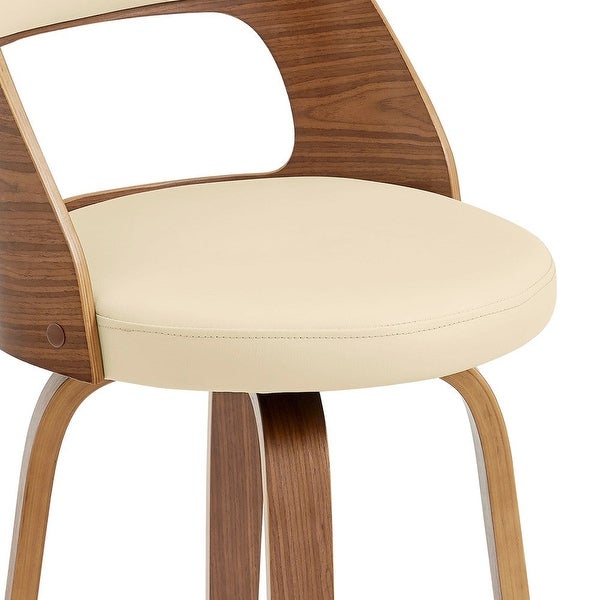 Swivel Counter Stool with Open Design Wooden Back