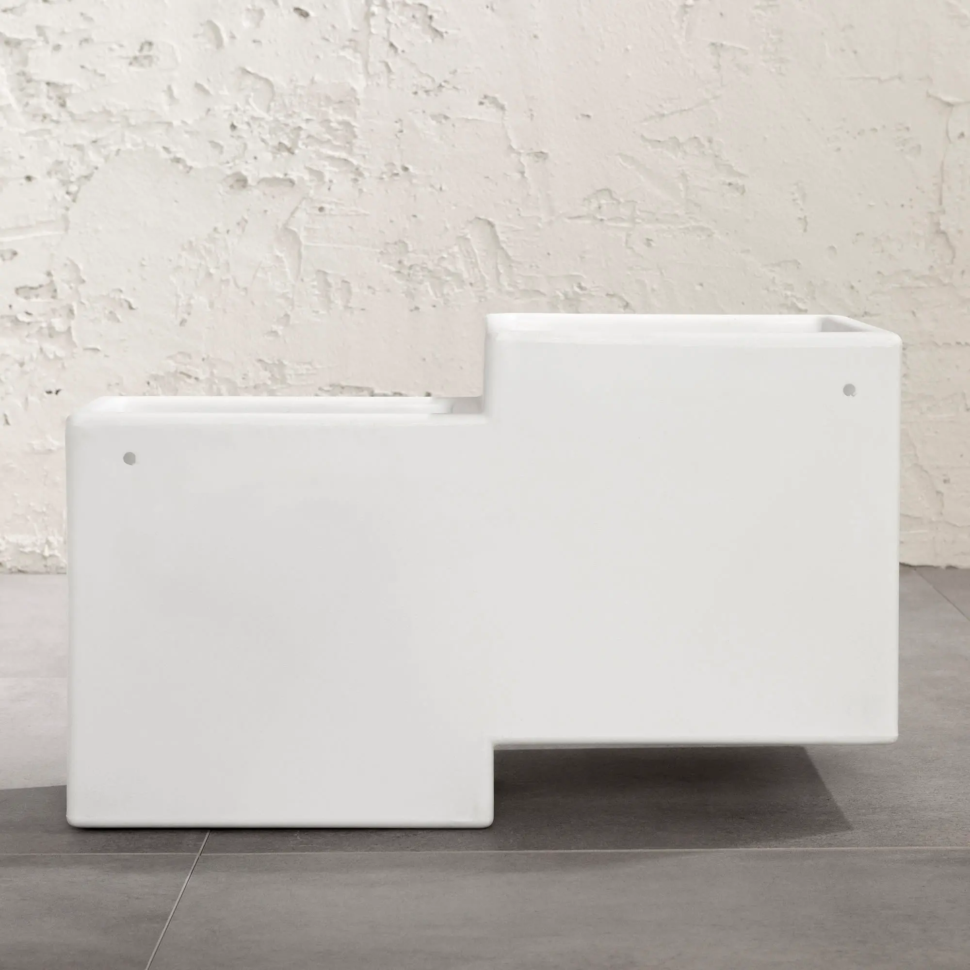 Dalya Set of 2 White Outdoor Wall Planters - South Shore