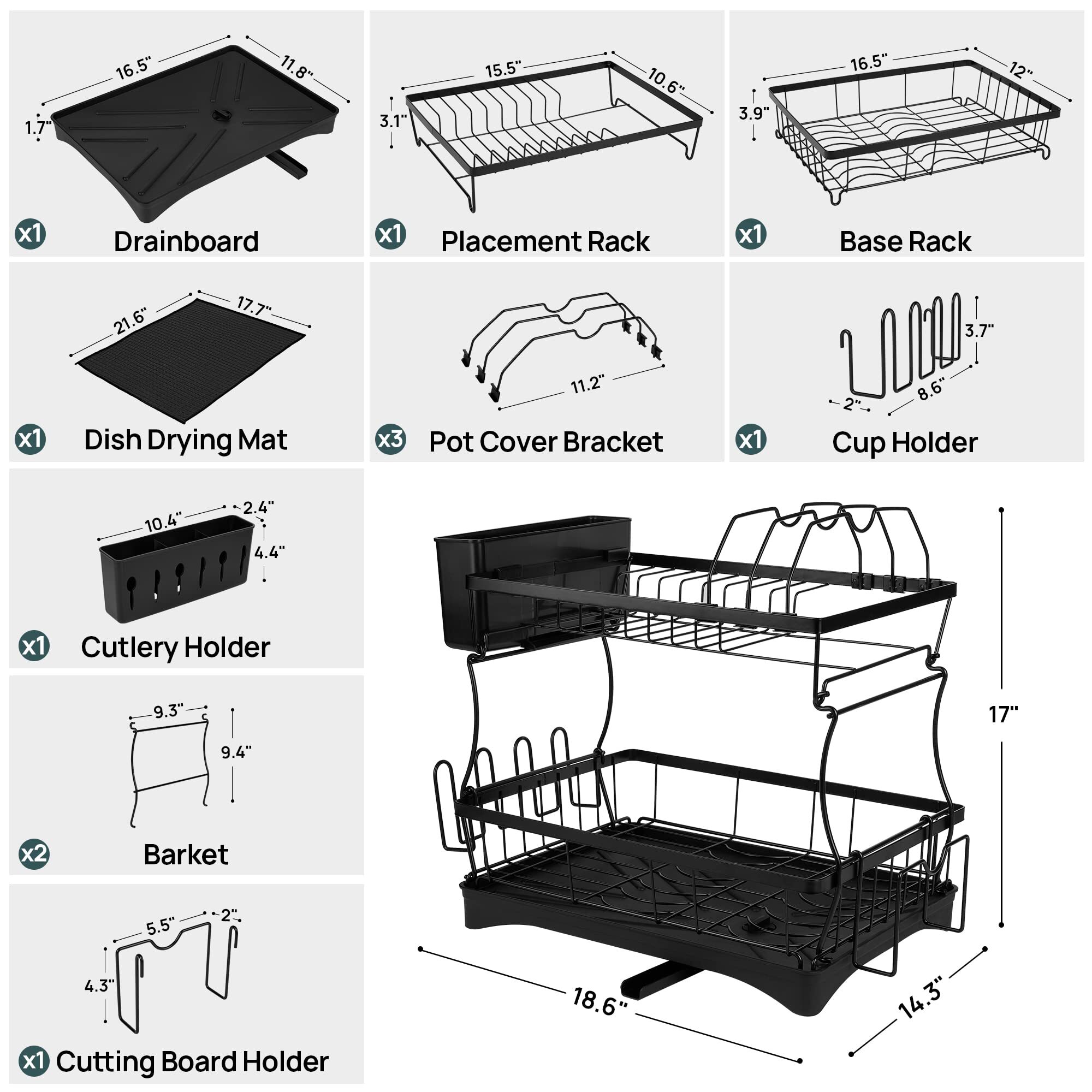 Dish Drying Rack with Drainer