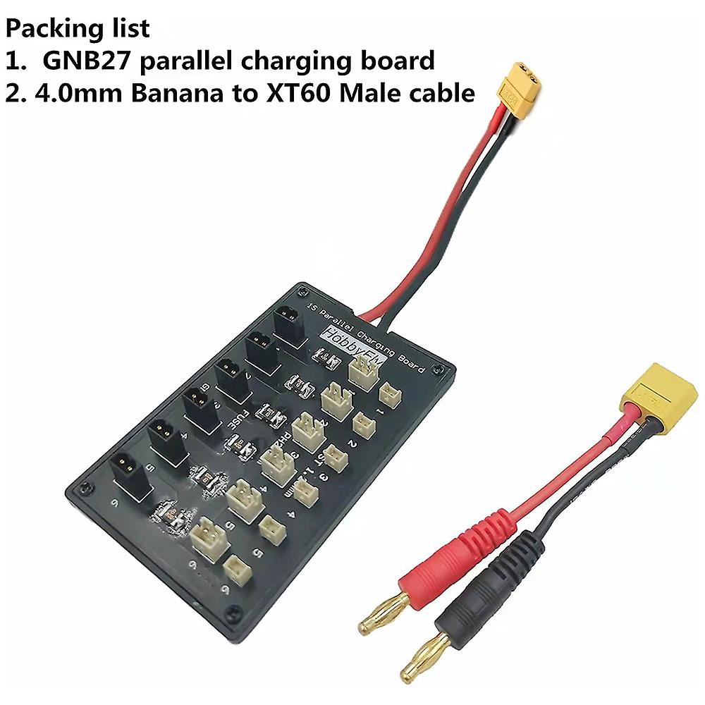 1s Lipo Gnb27/ph2.0mm/ Jst 1.25mm Battery Recharger Board， 4.0mm Banana-plug To Xt60 Male Cable