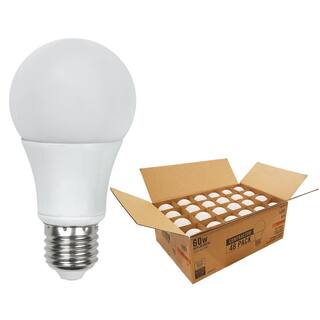 EcoSmart 60-Watt Equivalent A19 Non Dimmable CEC Title 20 Contractor Pro Pack LED Light Bulb Soft White 2700K (48-Pack) FG-04359