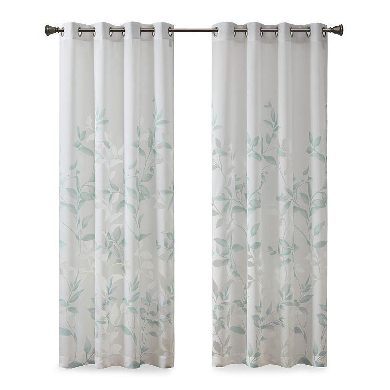 Madison Park Vera 1-Panel Burnout Lightweight Semi-Sheer Grommet Window Curtain