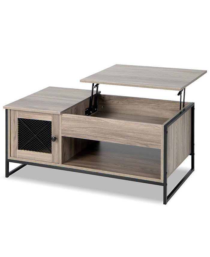 Costway Lift Top Coffee Table 42'' W  StorageandHidden Compartment and Open Shelf Living Room