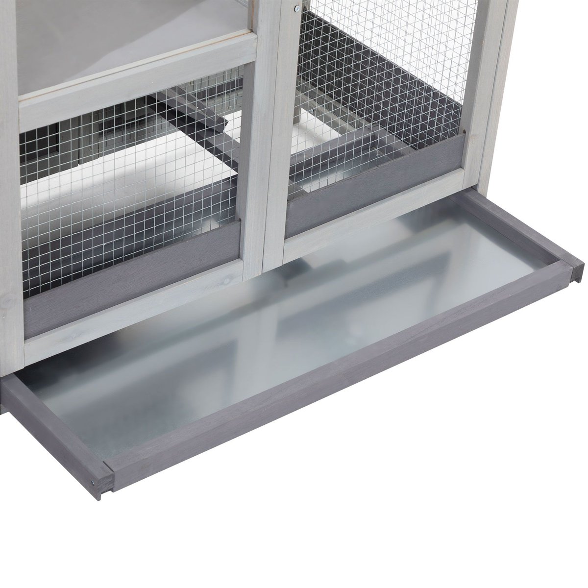 Coziwow 2-Tier Wooden Small Pet Cage， Grey