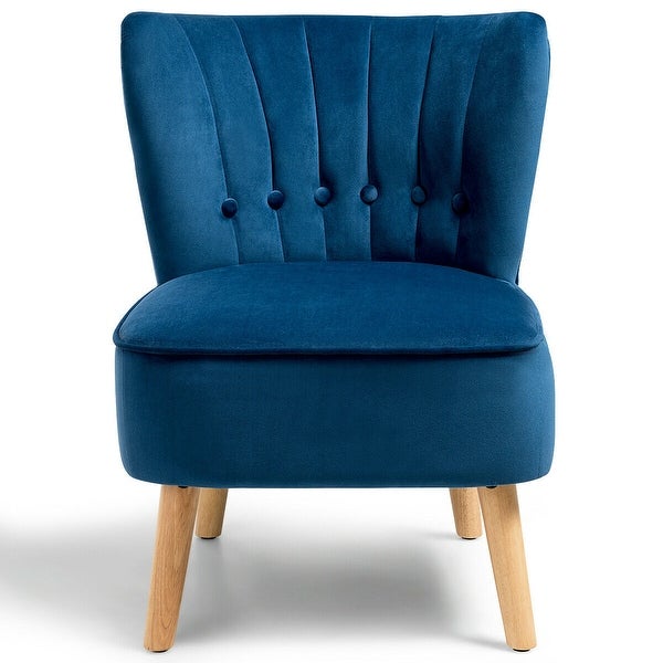 GZMR Armless Accent Chair Tufted Velvet Leisure Chair