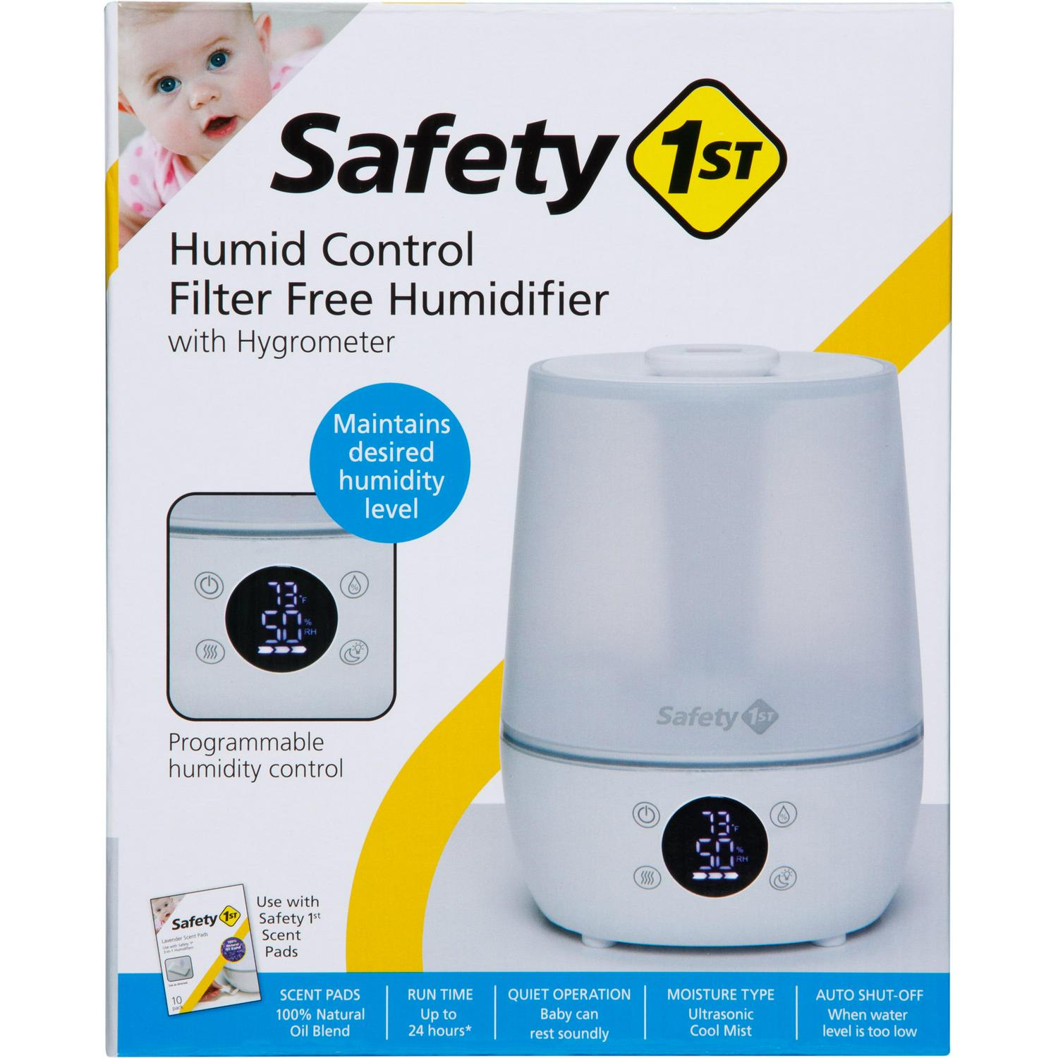 Safety 1st Humid Control Filter Free Cool Mist Humidifier， White