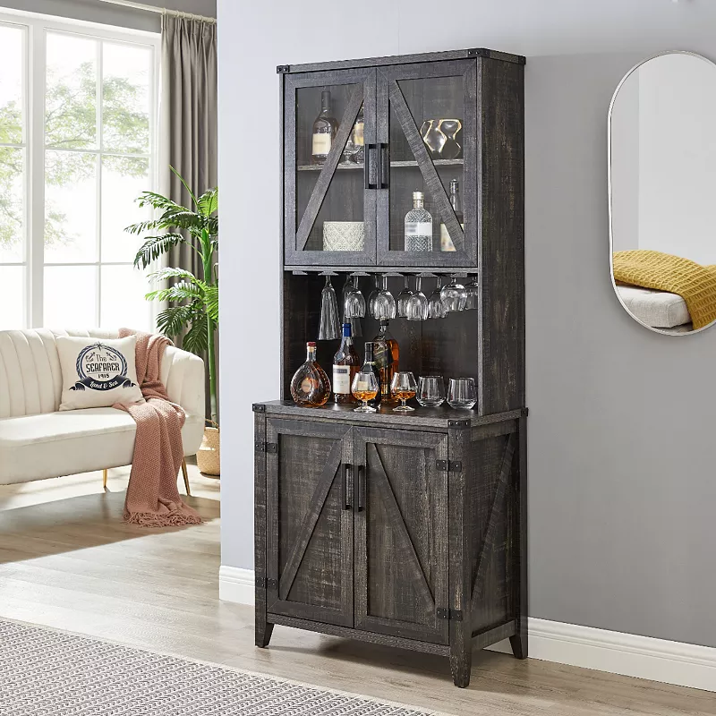 Rustic Bar Storage Cabinet