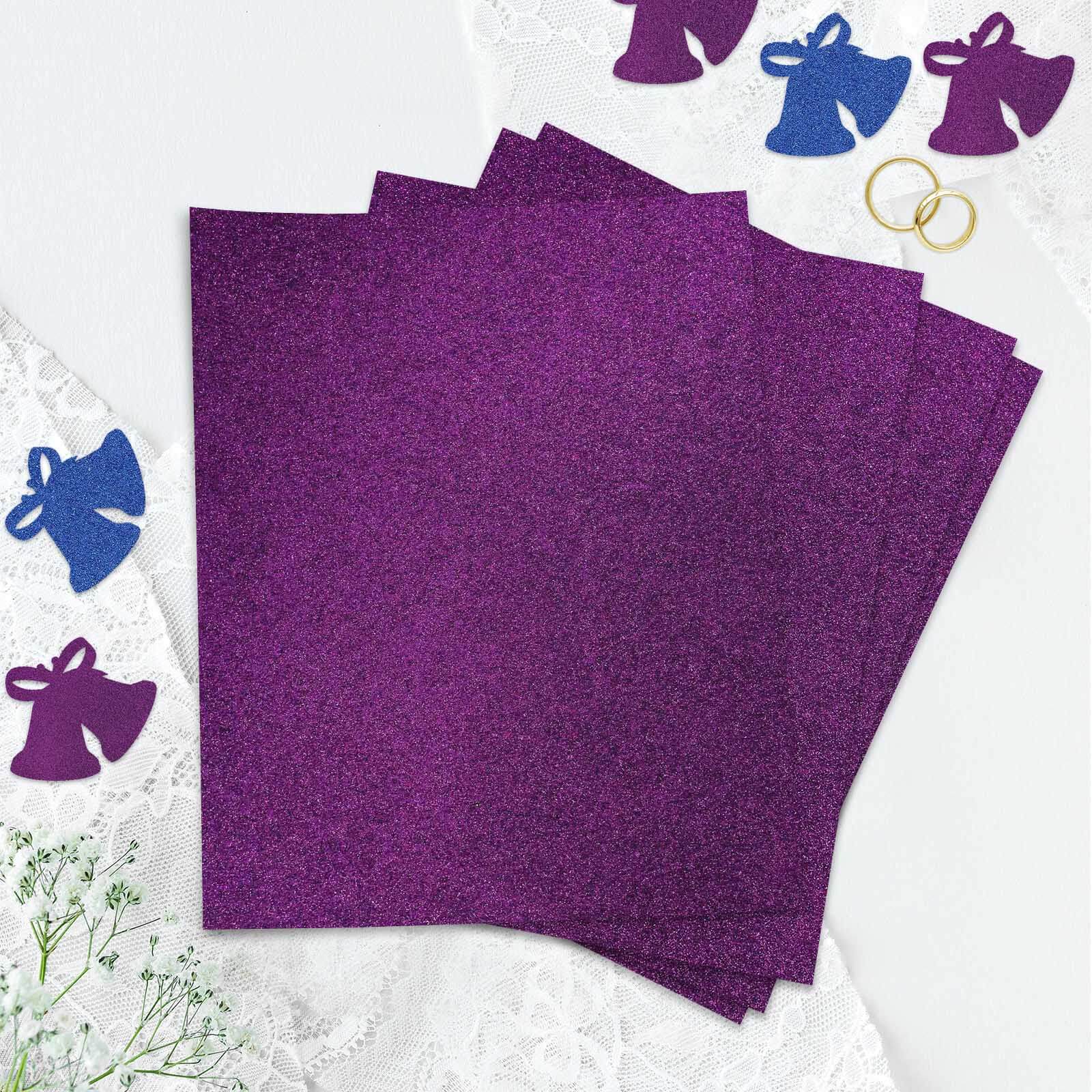 10 Pack Purple Self-Adhesive Glitter DIY Craft Foam Sheets 12