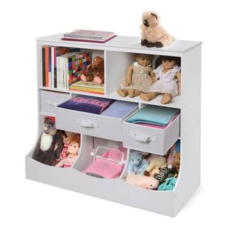 36.75 in. H x 36.5 in. W x 15.75 in. D White MDF 8-Cube Organizer 98861