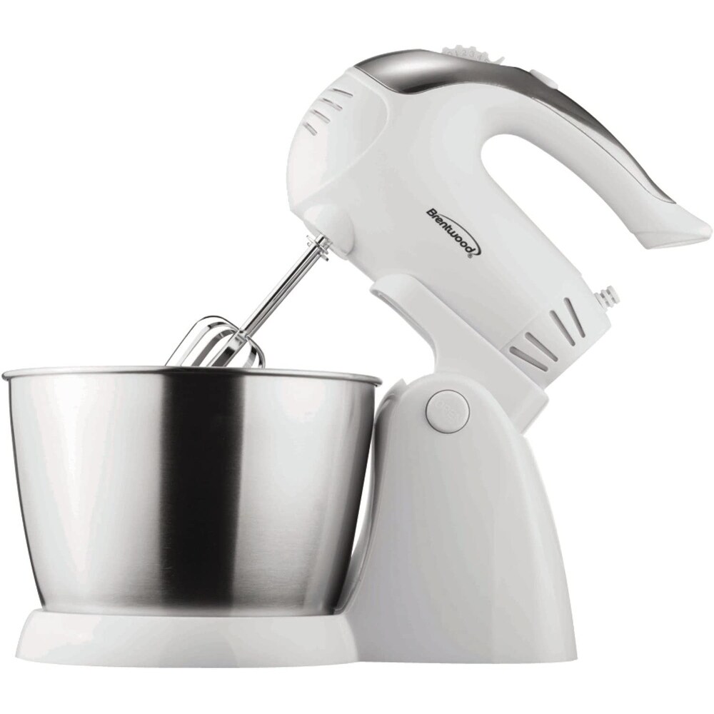 Brentwood SM 1152 5 Speed plus Turbo Stand Mixer   3QT Bowl   11.8 x 8 x 12