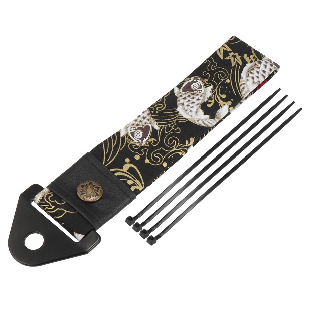 Unique Bargains 1 Set Car Tow Strap Ancient Japanese Element Trailer Belt Carp Pattern Black