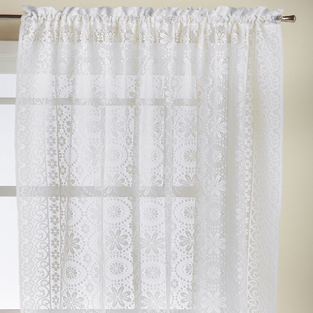 Sweet Home Collection Lace Jacquard Window Curtain Single Panel Hopewell